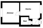Grundrissskizze - Pendlerwohnung – Klein und praktisch